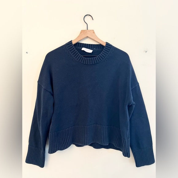 Everlane the boxy every day cotton sweater blue size small - Picture 2 of 7